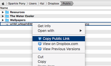 Copying a public Dropbox link